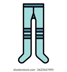 Icono de la carrocería de las mallas. Contorno de medias cuerpo Vector icono de color plano aislado