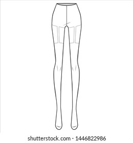 Tights fashion flat sketch template