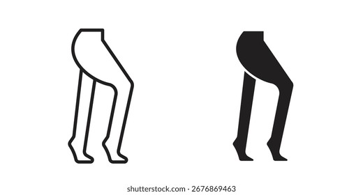 Tights icon on white background. icon set in black outline and fill