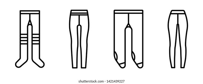 Tights icons set. Outline set of tights vector icons for web design isolated on white background