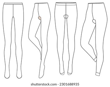 Women full length tights Royalty Free Vector Image