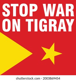 Tigray Ethiopia Africa Protest Poster Design. Stop War in Tigray. Vector Illustration.