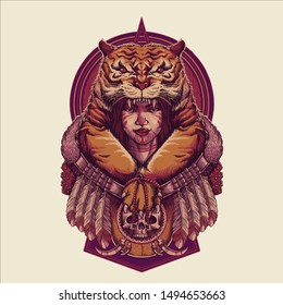 THE TIGRES QUEEN VECTOR ART