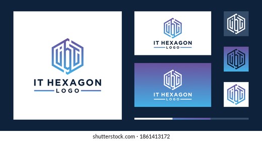 TI,IT hexagone logo initial logo