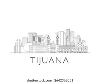 Tijuana, Mexico cityscape illustratie skyline tekening