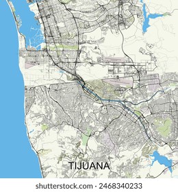 Tijuana, México mapa poster art