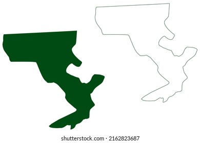 Tijuana municipality (Free and Sovereign State of Baja California, Mexico, United Mexican States) map vector illustration, scribble sketch Tijuana map