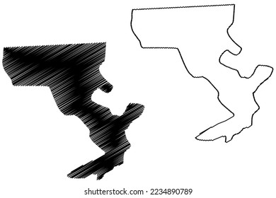 Tijuana municipality (Free and Sovereign State of Baja California, Mexico, United Mexican States) map vector illustration, scribble sketch Tijuana map