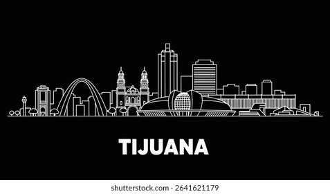 Tijuana Skyline Mexico Cityscape Minimalist City