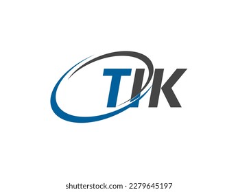 TIK letter creative modern elegant swoosh logo design