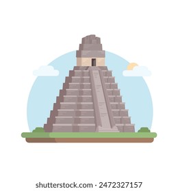 Tikal Guatemala Landmark Illustration Vector