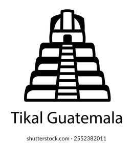 Tikal museum icon in doodle style 