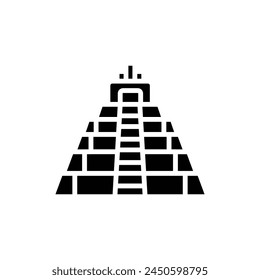 Tikal Temple Filled Icon Vector Illustration