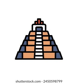 Tikal Temple Icon Vector Illustration