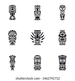 Idol Mask Monochrome Black Hawaii Tiki Stock Illustration 1830290912