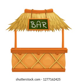 Tiki bar. Illustration for design hawaiian party.