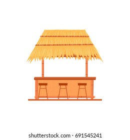 Tiki bar nipa hut.  Beach bar clipart image isolated on white background