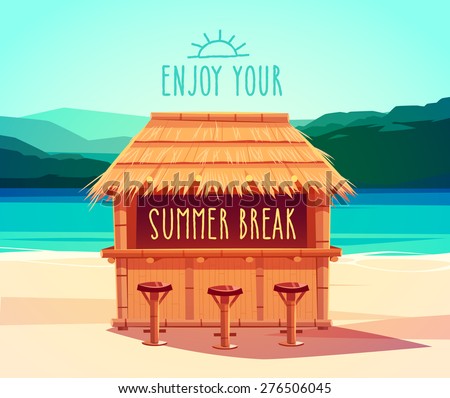 Tiki bar. Summer card / poster / template. Vector illustration.