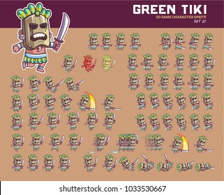 Esprite de animación de personaje de juego de caricatura de Tiki