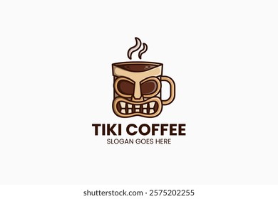 Tiki Coffee Logo. Vector Illustration