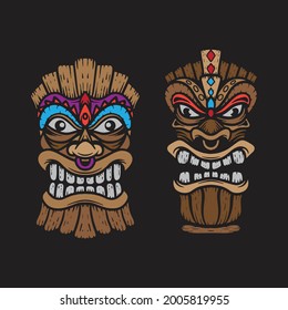 Dibujo tiki. Diseño creativo. Ilustración creativa.