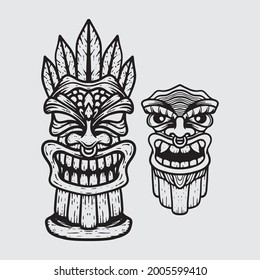 Tiki drawing set. Creative design.