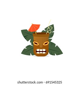 icono de la bebida tiki. Ilustración del vector aislada en fondo blanco