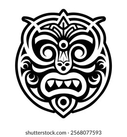 Tiki face symbol icon in solid style