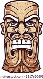 tiki festival, tiki man vector illustration, tiki man art for t-shirt design, sticker and wall art