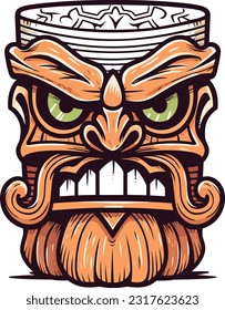 tiki festival, tiki mask vector illustration, tiki masks for t-shirt design, sticker and wall art