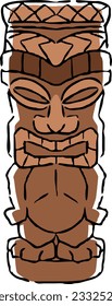 Tiki Hand-drawn line drawing illustration