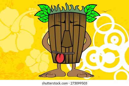 tiki hawaiian mask cartoon summer background in vector format very easy to edit