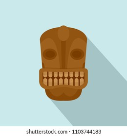 Tiki head idol icon. Flat illustration of tiki head idol vector icon for web design