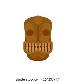 Tiki head idol icon. Flat illustration of tiki head idol vector icon for web isolated on white