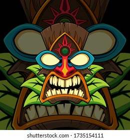 tiki head modern design T-shirt