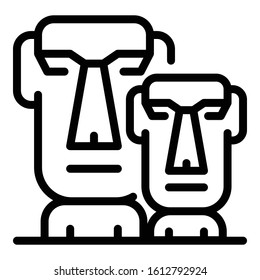 Tiki heads icon. Outline tiki heads vector icon for web design isolated on white background