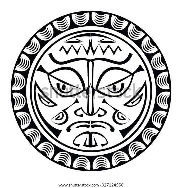 Tiki Humanlike Figure That Represents Polynesian Stock Vector (Royalty