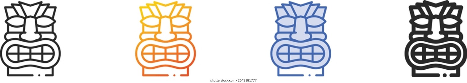 tiki icon.Thin Linear, Gradient, Blue Stroke and bold Style Design Isolated On White Background