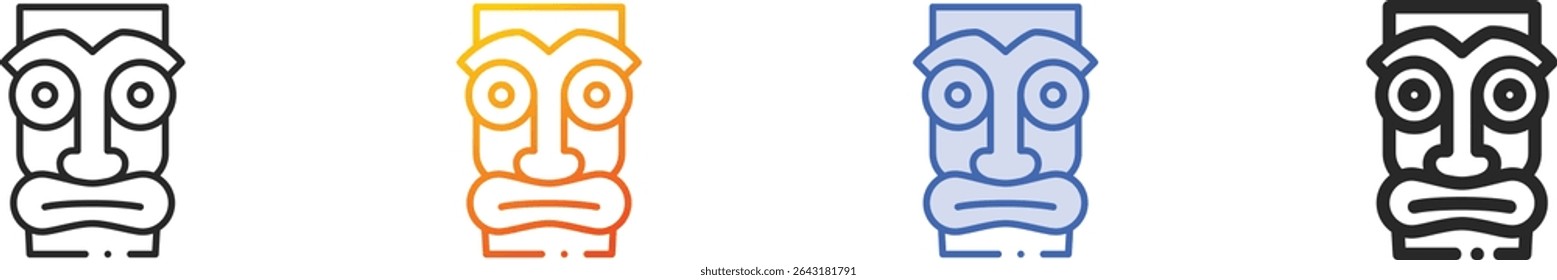 tiki icon.Thin Linear, Gradient, Blue Stroke and bold Style Design Isolated On White Background