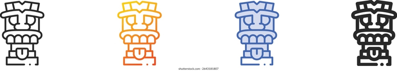 tiki icon.Thin Linear, Gradient, Blue Stroke and bold Style Design Isolated On White Background