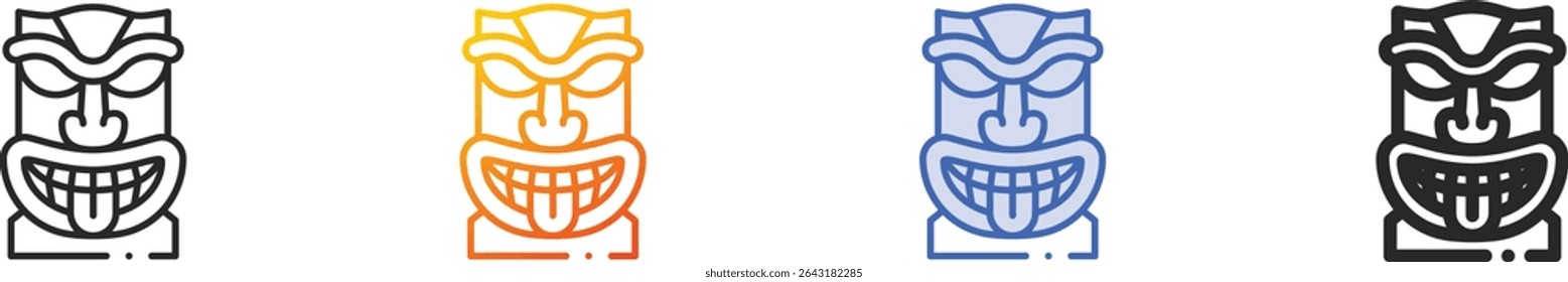 tiki icon.Thin Linear, Gradient, Blue Stroke and bold Style Design Isolated On White Background