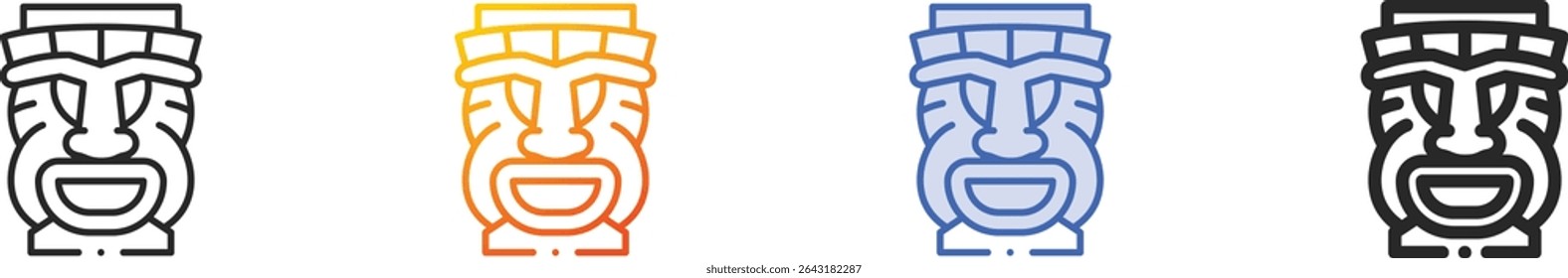 tiki icon.Thin Linear, Gradient, Blue Stroke and bold Style Design Isolated On White Background