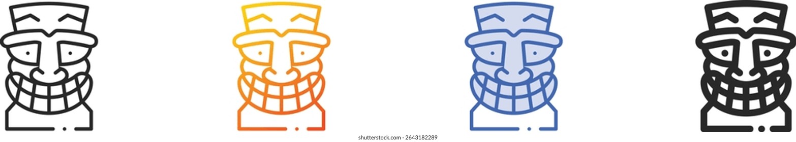 tiki icon.Thin Linear, Gradient, Blue Stroke and bold Style Design Isolated On White Background