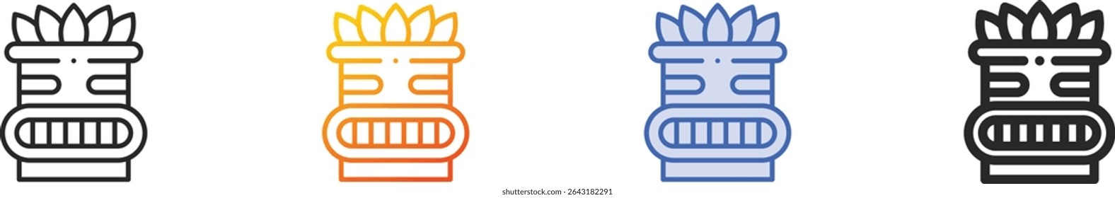 tiki icon.Thin Linear, Gradient, Blue Stroke and bold Style Design Isolated On White Background