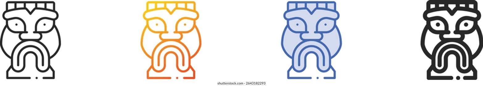 tiki icon.Thin Linear, Gradient, Blue Stroke and bold Style Design Isolated On White Background