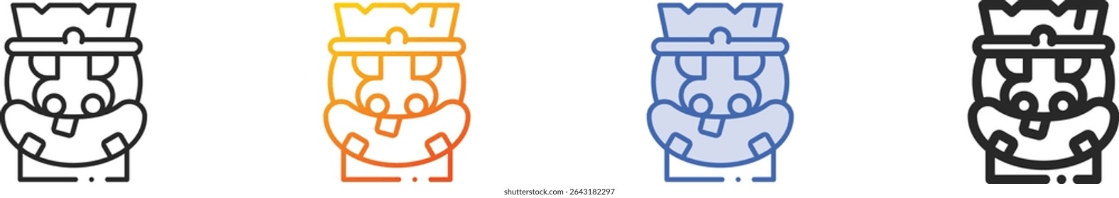 tiki icon.Thin Linear, Gradient, Blue Stroke and bold Style Design Isolated On White Background