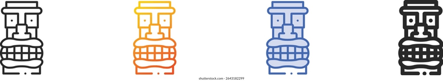 tiki icon.Thin Linear, Gradient, Blue Stroke and bold Style Design Isolated On White Background