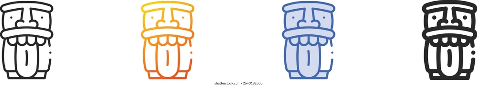 tiki icon.Thin Linear, Gradient, Blue Stroke and bold Style Design Isolated On White Background