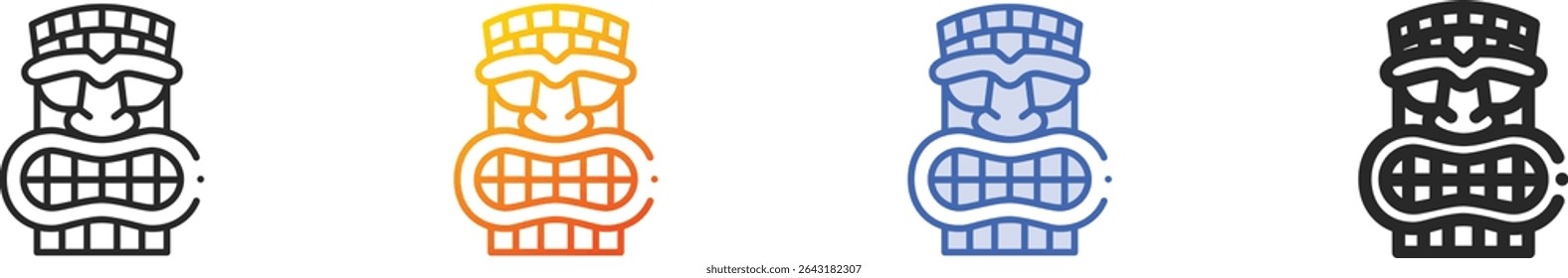 tiki icon.Thin Linear, Gradient, Blue Stroke and bold Style Design Isolated On White Background