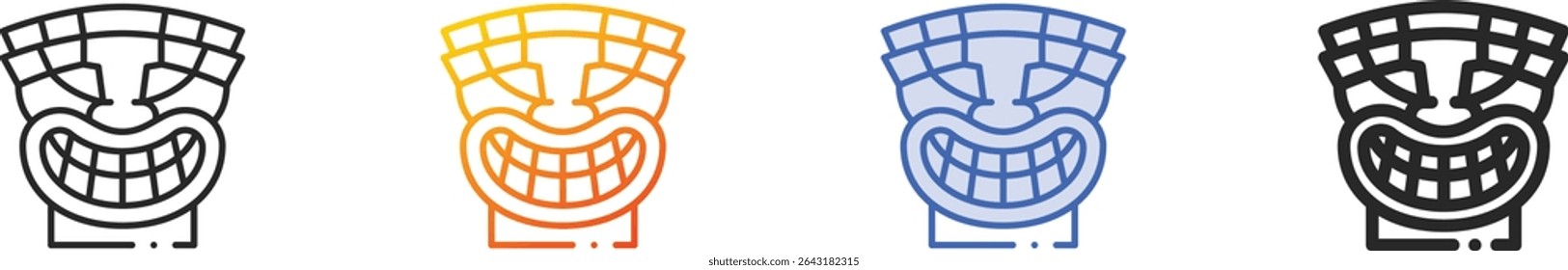 tiki icon.Thin Linear, Gradient, Blue Stroke and bold Style Design Isolated On White Background